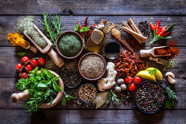 picture of different type of spices such as paprika, and pepper.